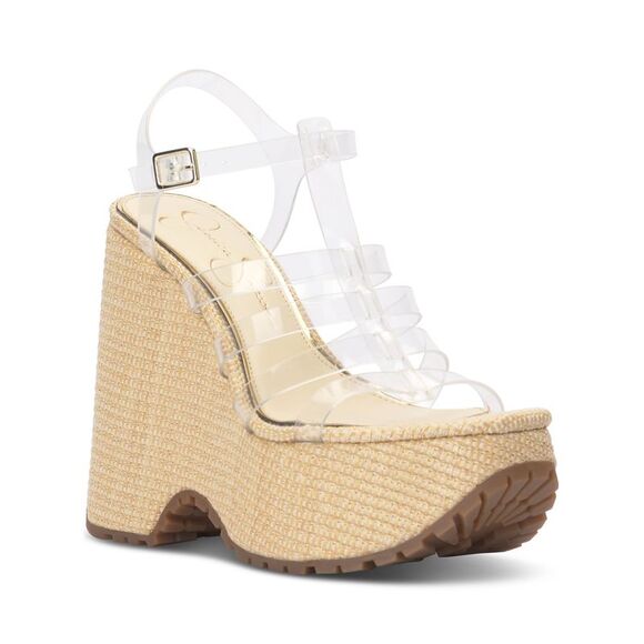 JESSICA SIMPSON Shoes - JESSICA SIMPSON Womens 2" Platform Divinia Toe Wedge Heeled Sandal 9.5 M
